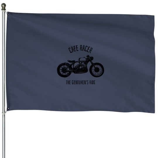 Discover Cafe Racer Motorcycle House Flags