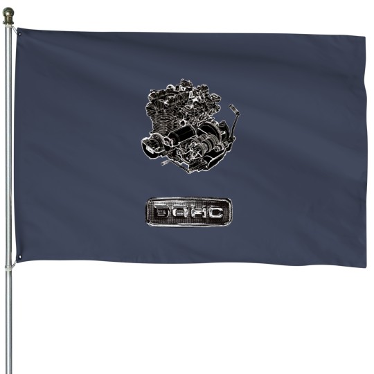 Discover The Legendary 900 cc Z1 DOHC Motorcycle Motorbike Engine by MotorManiac House Flags