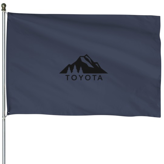 Discover toyotas mountains Logo Version 2 Black House Flags