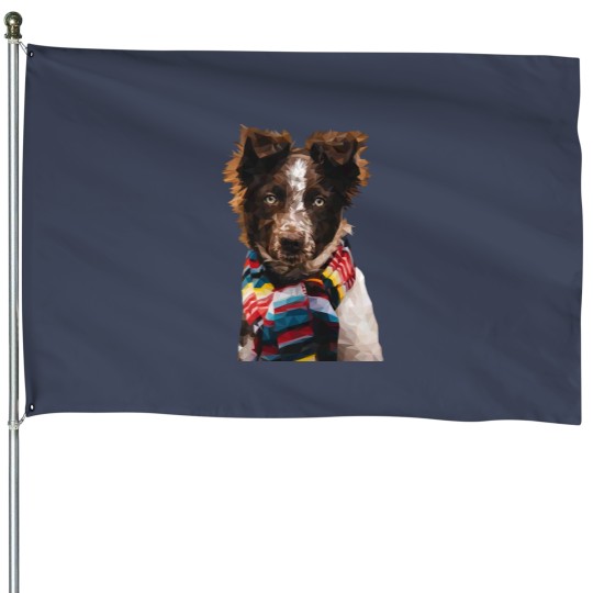 Discover Scarf dogs House Flags