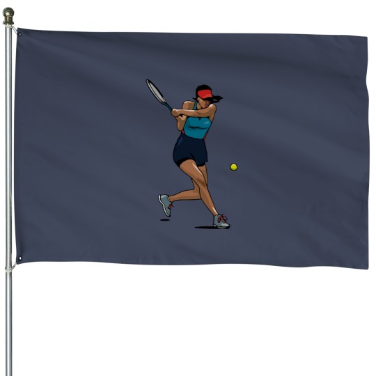 Discover Woman Tennis Player House Flags