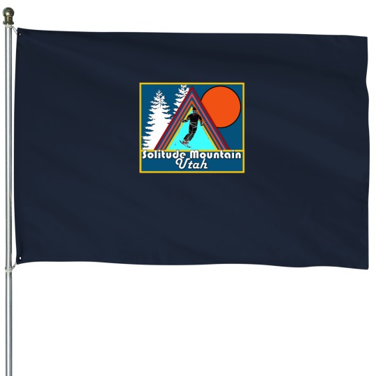 Discover Solitude mountains Utah skis vacation snow board -3 House Flags