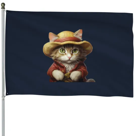 Discover monkey d cat House Flags