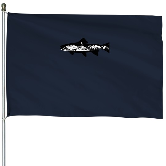 Discover mountains Trout -3 House Flags