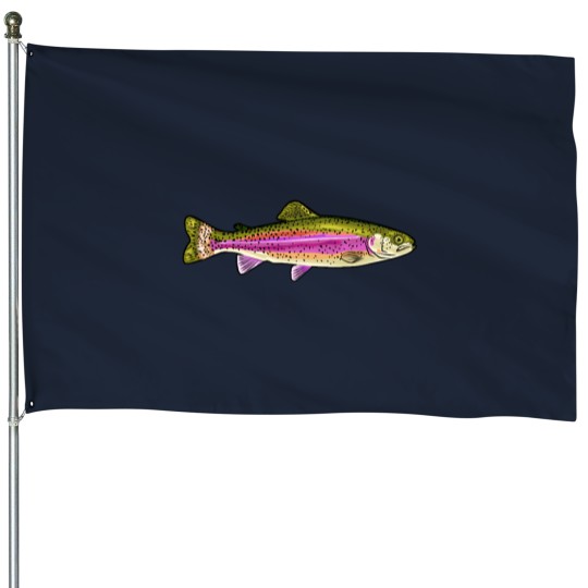 Discover rainbows Trout House Flags