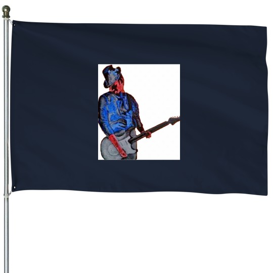 Discover Guitar man Premium Scoop House Flags
