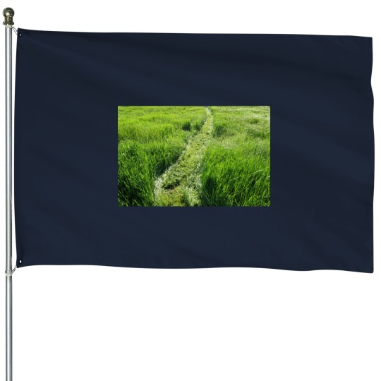 Discover Beautiful Greens grass field Long -2 House Flags