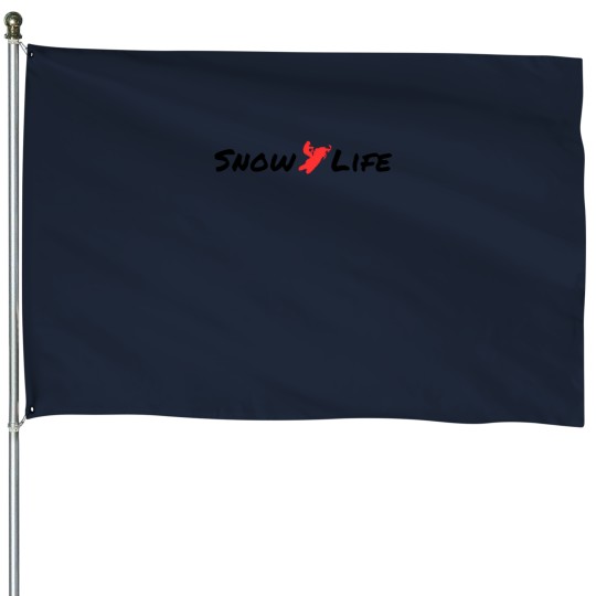 Discover Snow Life Snowmobile snow mobile House Flags