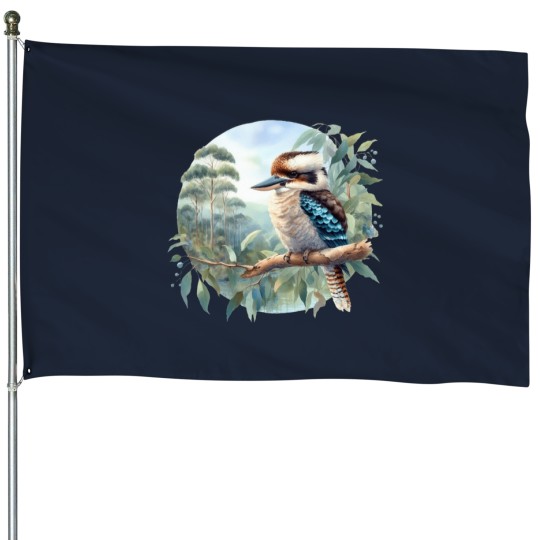 Discover Watercolour kookaburra House Flags