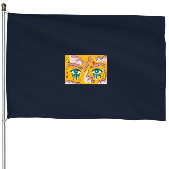 Discover Pop art eyes Long House Flags