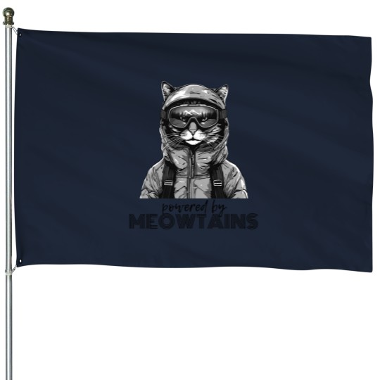 Discover Meowtains Are Calling Cat House Flags