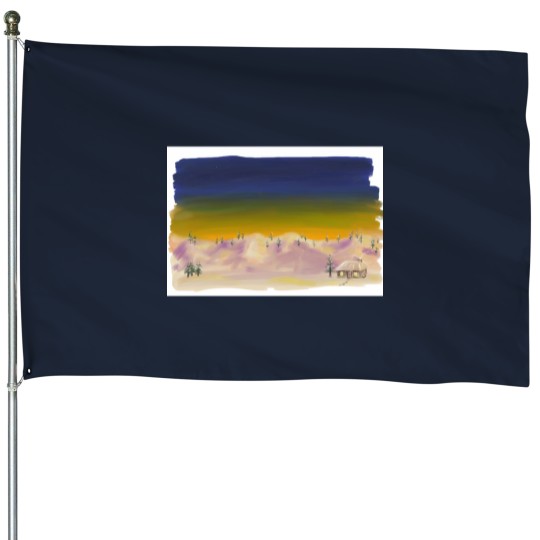 Discover Snowy mountainss at Twilight House Flags