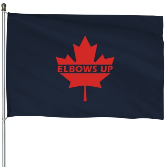 Discover Elbows Up Canada - defiants Red Maple Leaf - Anti-Tariff Prides - Canadian Resilience House Flags