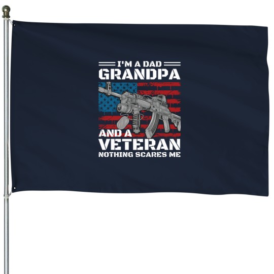 Discover Veteran Grandpa Patriotic Americans  flags House Flags