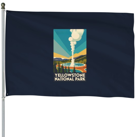 Discover A vintages Travel Art of the YStone National parks - Usss House Flags