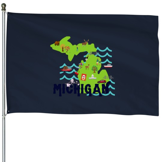 Discover Michigan The Great Lakes States House Flags
