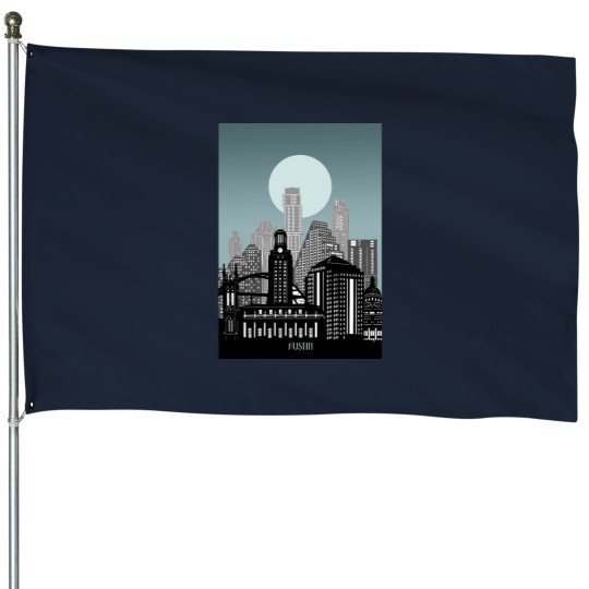 Discover austin skyline House Flags