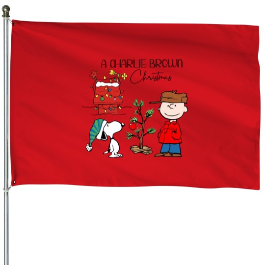 Discover Charlie Brown And Snoopy Christmas House Flags, Snoopy Christmas House Flags