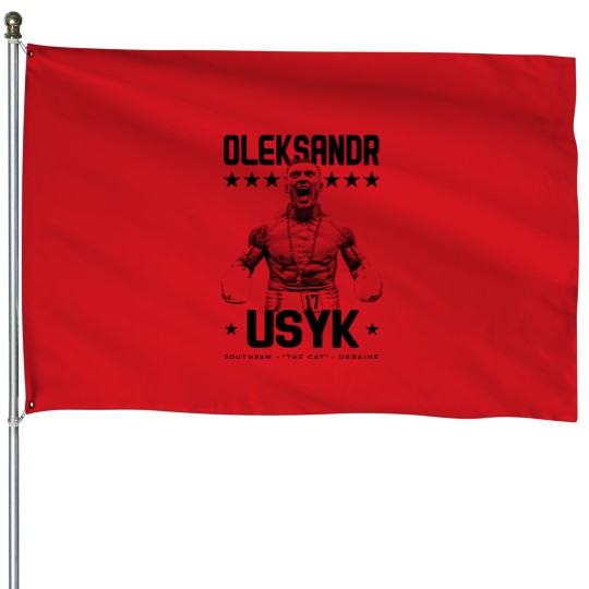 Discover Affiche de boxe Oleksandr Le chat Usyk House Flags