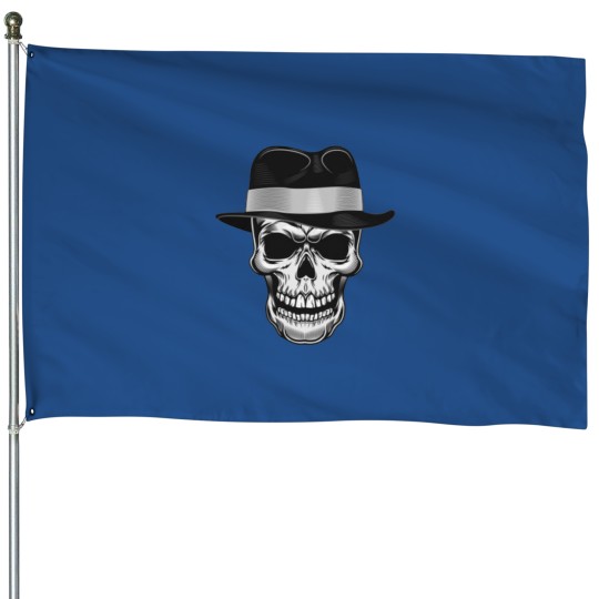 Discover Gangster Skull House Flags