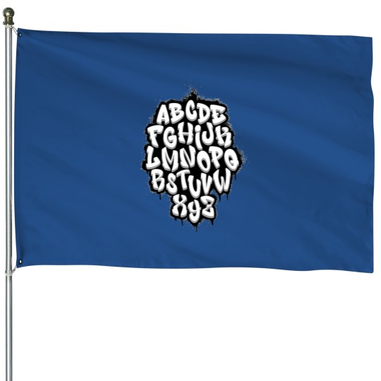 Discover alphabetical graffiti Premium House Flags