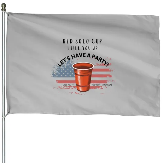 Discover Toby Keith House Flags, Rememberance of Toby, Red Solo Cup
