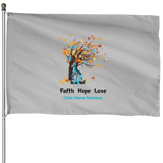 Discover Celiac Disease Awareness Faith Hope Love House Flags
