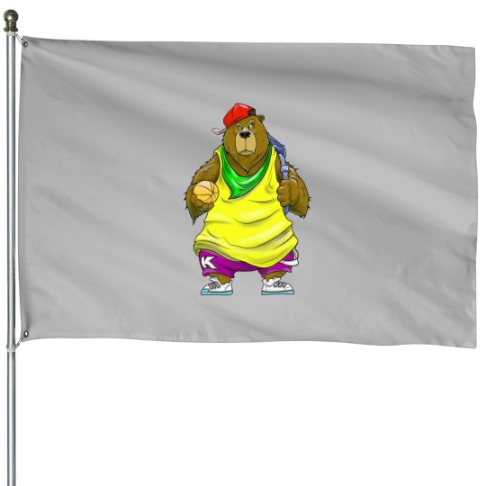 Discover Hip-Hop Bear House Flags