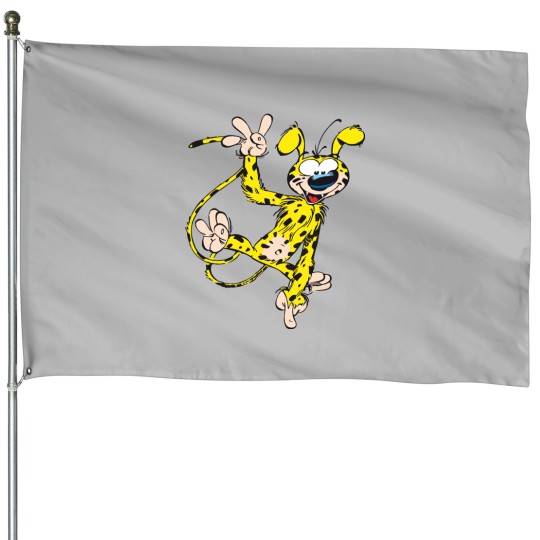 Discover Marsupilami waving House Flags