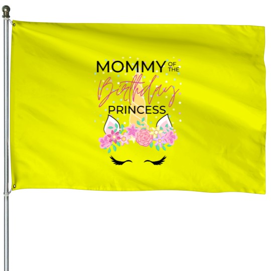 Discover Mommy of the Birthday GirlUnicorn Princess House Flags
