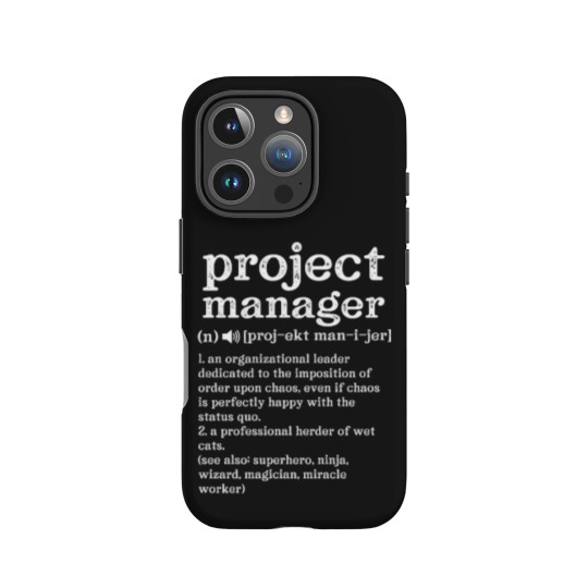 Discover Project Manager Definition an organizational leader dedicated iPhone Cases