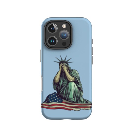 Discover Crying Statue of Liberty IPhone Cases, Political Protest IPhone Cases Patriotic American Flag IPhone Cases
