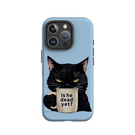 Discover Is He Dead Yet Black Cat IPhone Cases, Dark Humor Graphic, Anti Trump Protest IPhone Cases