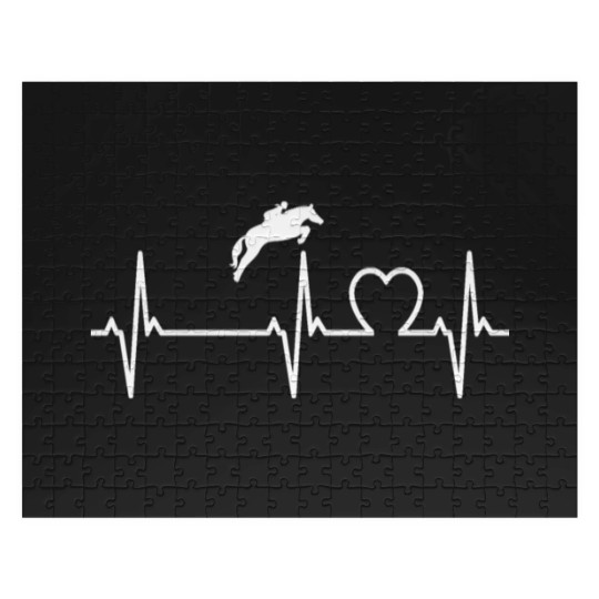 Discover heartbeat horse jumping riding ride lover heart Jigsaw Puzzles