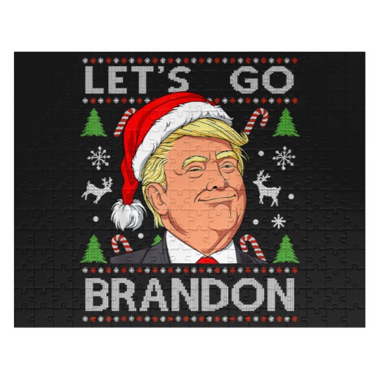 Discover Let's Go Brandon Trump Ugly Christmas Jigsaw Puzzles