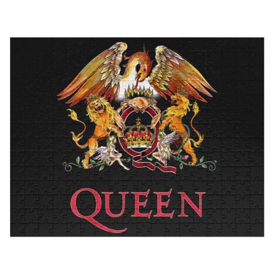 Discover Queen White Crest Freddie Mercury Brian May Jigsaw Puzzles Jigsaw Puzzles
