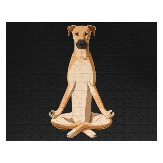 Discover Black Mouth Cur Dog meditate Jigsaw Puzzles