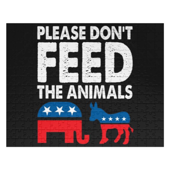Discover Please Dont Feed The Animals USA Flag Libertarian Jigsaw Puzzles