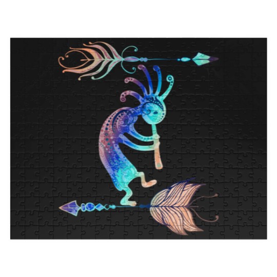 Discover Native American Kokopelli With Two Feathers 2 Jigsaw Puzzles