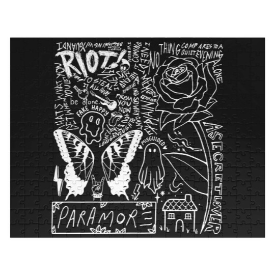 Discover Paramore Doodle Art Jigsaw Puzzles, Vintage Paramore Album Lyrics Merch Jigsaw Puzzles