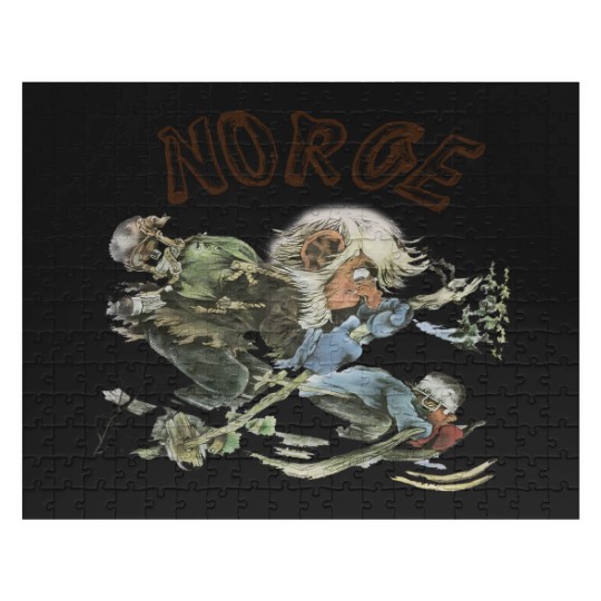 Discover 70s Norge Norway Troll Jigsaw Puzzles. Vintage 1970s Norwegian Skiing Trolls