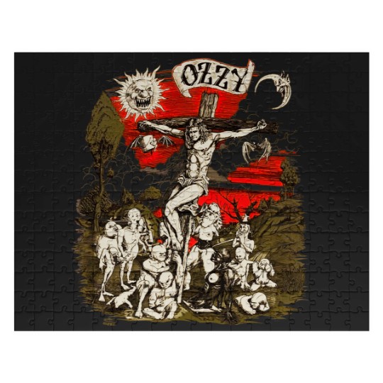 Discover Vintage 1991 Ozzy Osbourne Cross Graphic Jigsaw Puzzles
