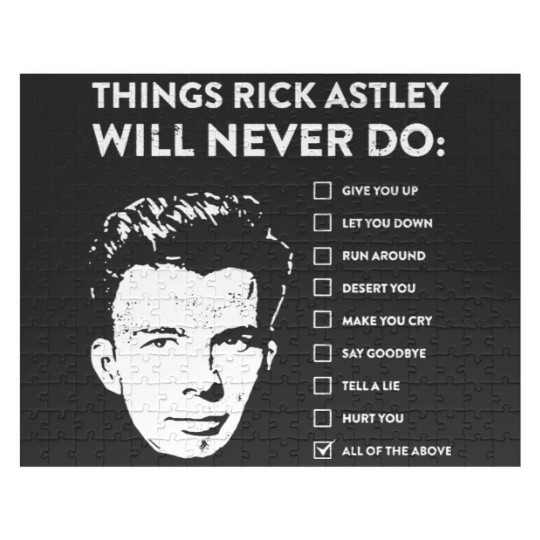 Discover Things rick astley will never do Jigsaw Puzzles