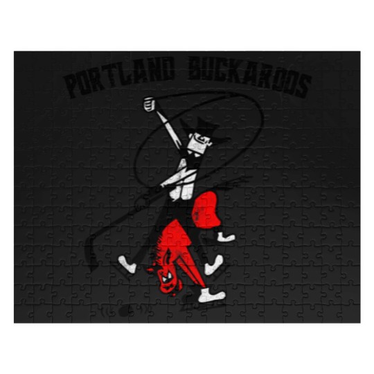 Discover Portland Buckaroos - Defunct Hockey Team - Vintage/Distressed Style - Ice Hockey - Jigsaw Puzzles