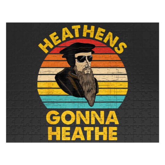 Discover heathens gonna heathe vintage apparel Jigsaw Puzzles