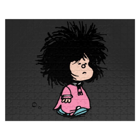 Discover Mafalda with newly-raised disheveled nightgown Quino argentina cartoon Jigsaw Puzzles