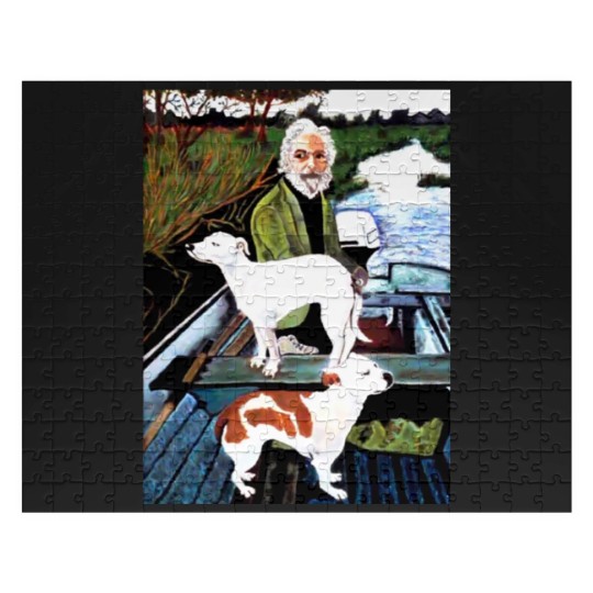 Discover Goodfellas Painting Old Man with Dog Jigsaw Puzzles