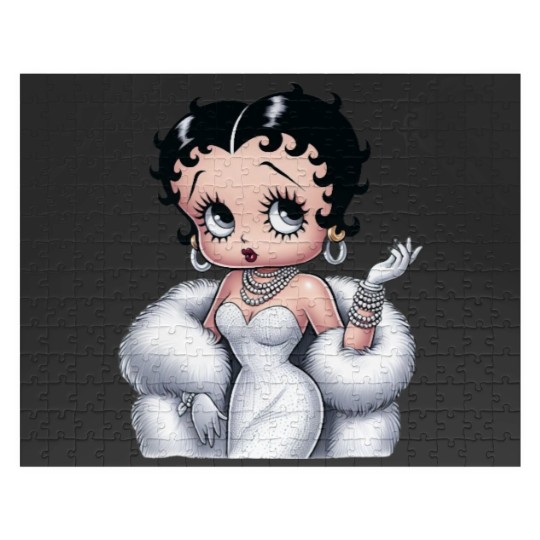 Discover Elegant Betty Boop in White Dress Fitted Scoop Jigsaw Puzzles