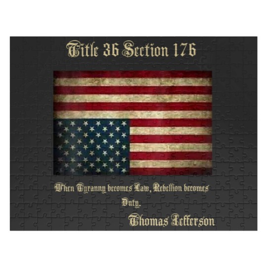 Discover American Flag Distress Upside Down Thomas Jefferson Patriot Jigsaw Puzzles