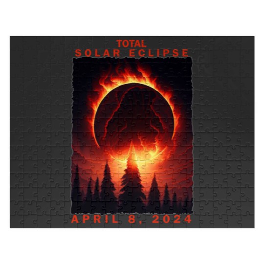 Discover 2024 Eclipse Total Solar Eclipse 2024 Unisex Jigsaw Puzzles